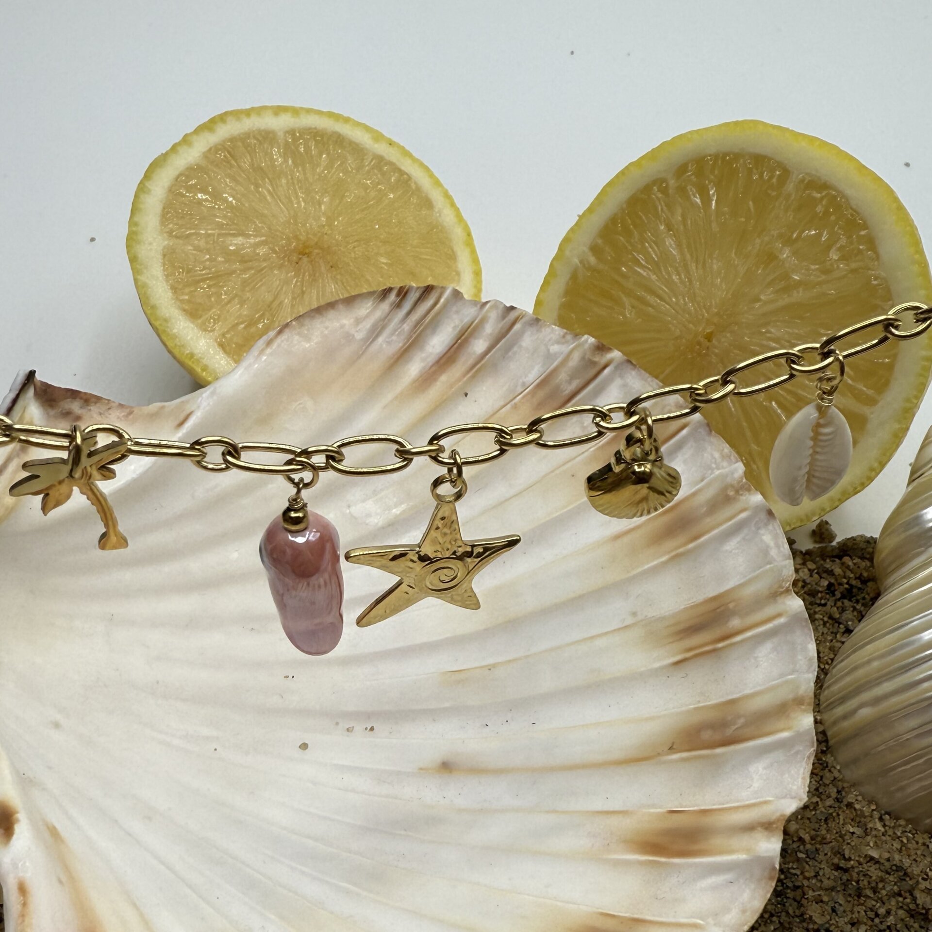 Pulsera de charms pez rosa - 3